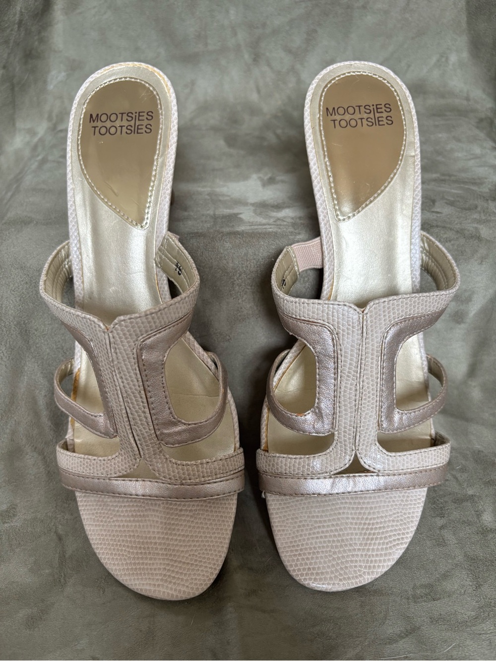 Mootsies Tootsies Vintage Y2K Retro Metallic Strappy Sandals Kitten Heels SZ 9.5 - Picture 3 of 16